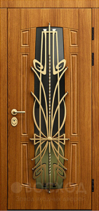 Фото стальная дверь Дверь с ковкой №9 с отделкой МДФ ПВХ