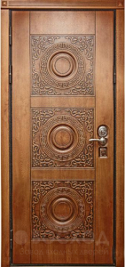 Фото  Стальная дверь МДФ №522 с отделкой Массив дуба