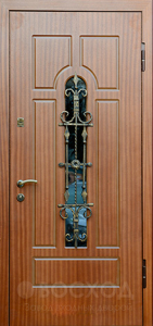 Фото стальная дверь Дверь с ковкой №19 с отделкой МДФ ПВХ