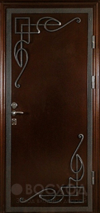 Фото стальная дверь Дверь с ковкой №2 с отделкой МДФ ПВХ