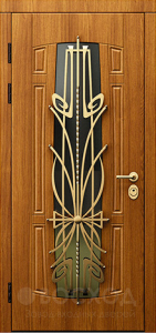 Сварная дверь с декоративной решёткой №9 - фото №2